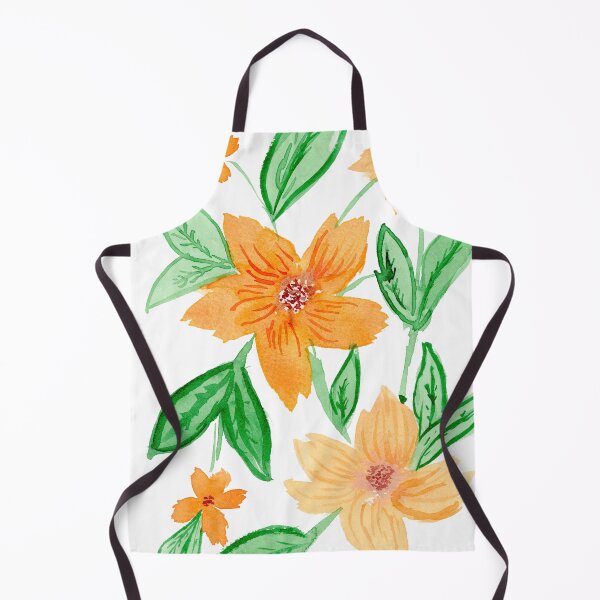 Item preview, orange flower tendrils, white designed and sold by Sonderblume.