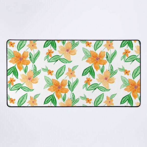 Item preview, orange flower tendrils, white designed and sold by Sonderblume.