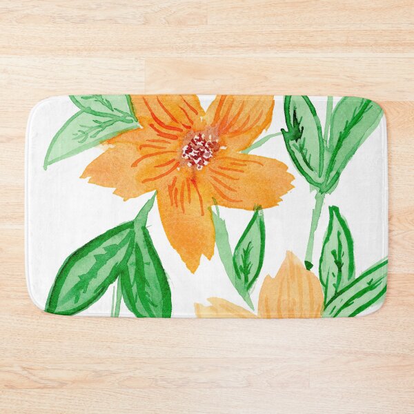 Item preview, orange flower tendrils, white designed and sold by Sonderblume.