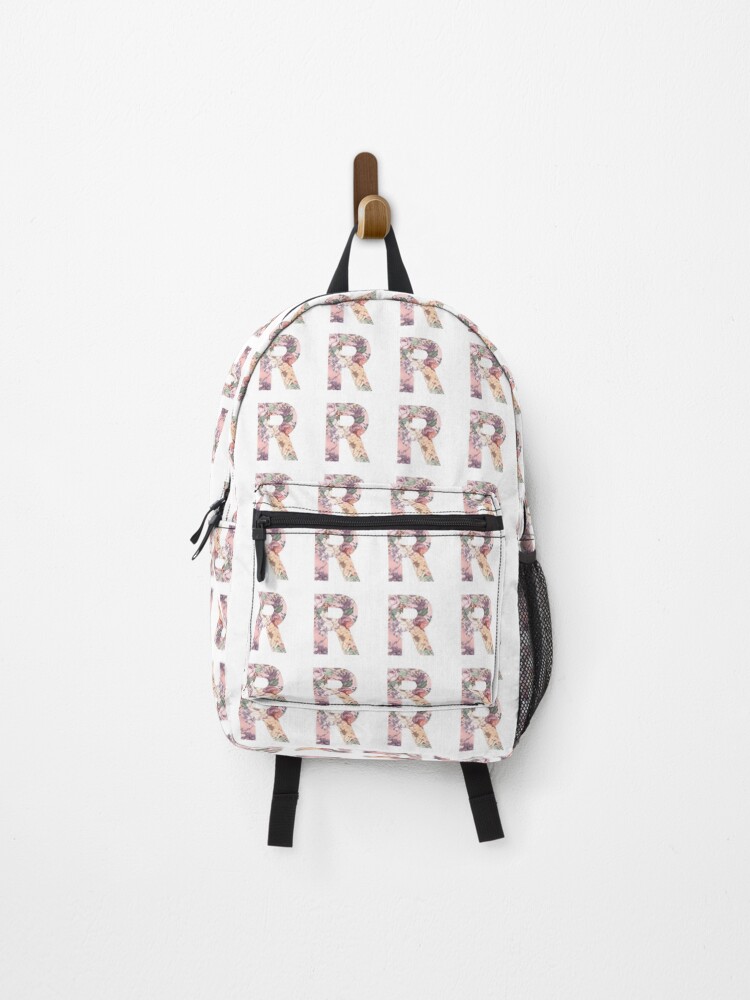 Thumbnail 1 of 3, Backpack, Delicate Floral Design Letter R Sticker designed and sold by AdiRemba.