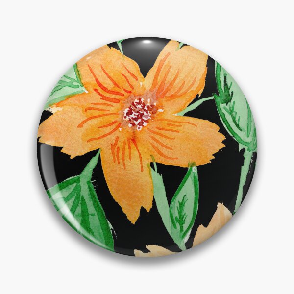 Item preview, orange flower tendrils, black designed and sold by Sonderblume.