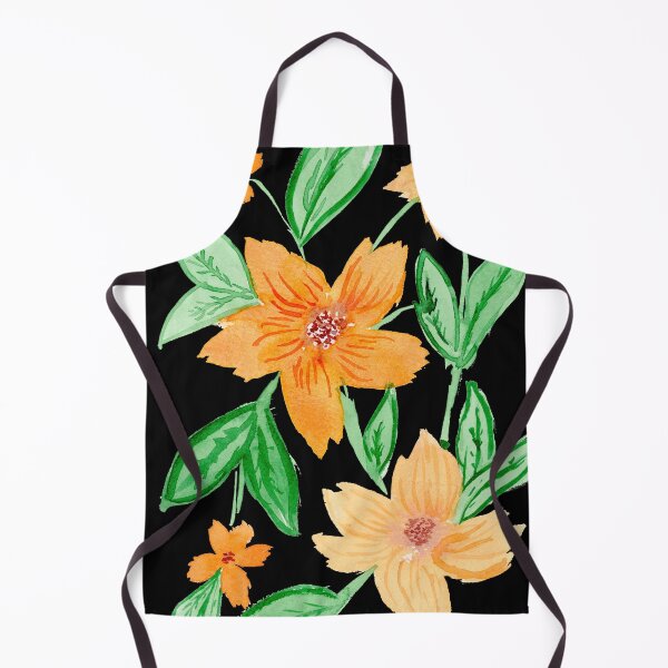 Item preview, orange flower tendrils, black designed and sold by Sonderblume.