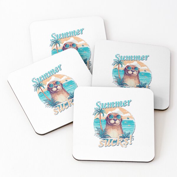 Item preview, Summer sucks Otter seal sea lion with sunglasses designed and sold by TeePulseMania.