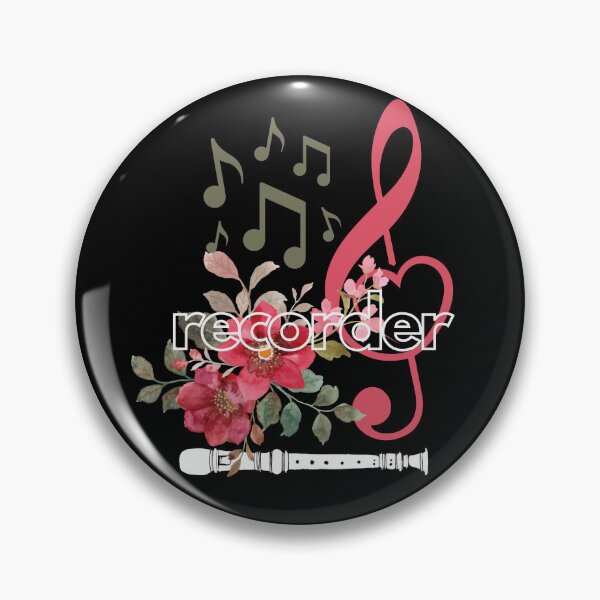 Item preview, recorder - flowers with clef designed and sold by piesdesignart.