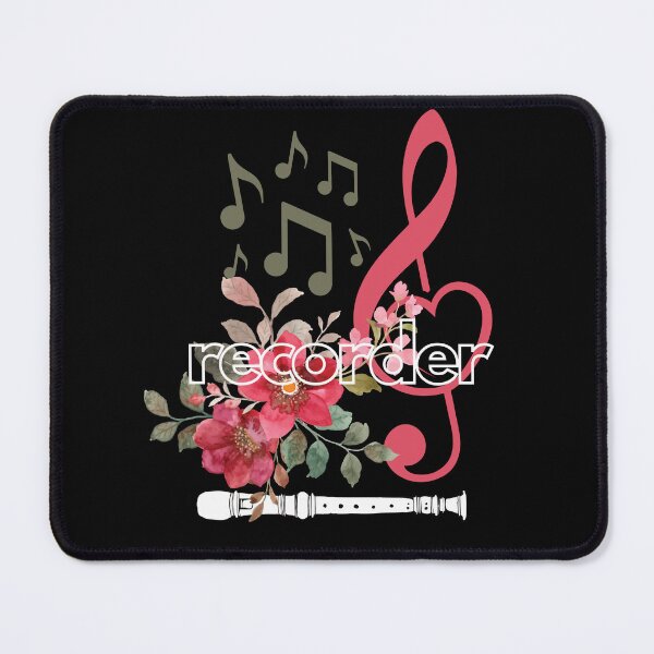 Item preview, recorder - flowers with clef designed and sold by piesdesignart.