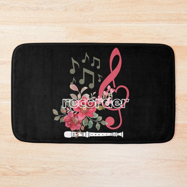 Item preview, recorder - flowers with clef designed and sold by piesdesignart.