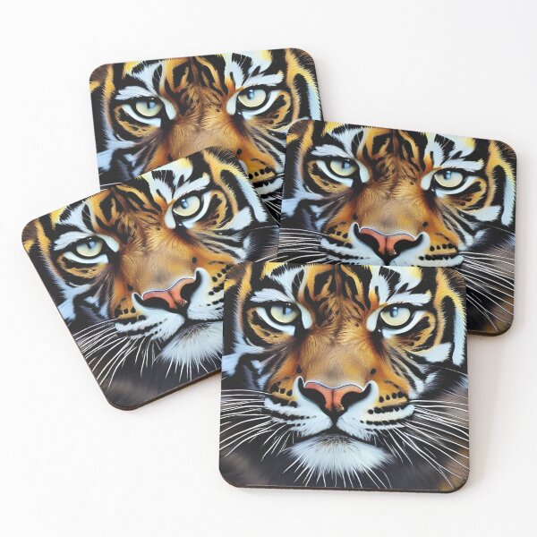 Artikelvorschau, Tigerportrait, pastos, Ai Generated Art entworfen und verkauft von ACC .