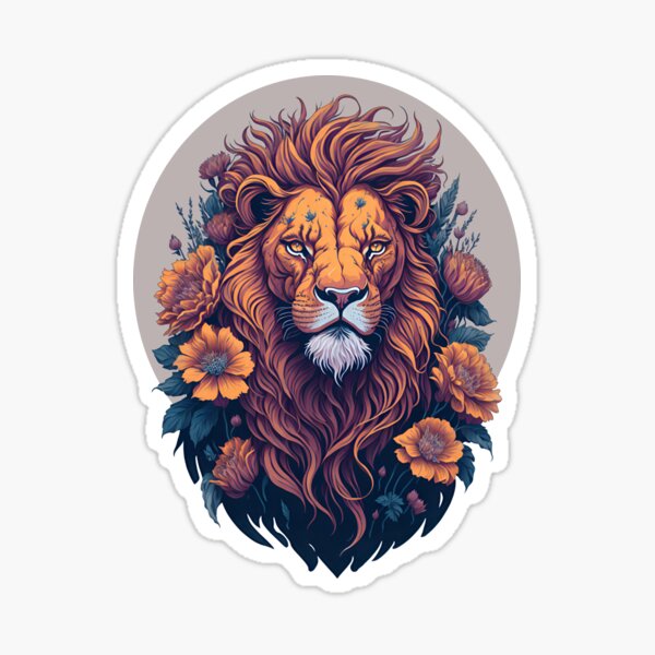 Lions in Bloom Stickers