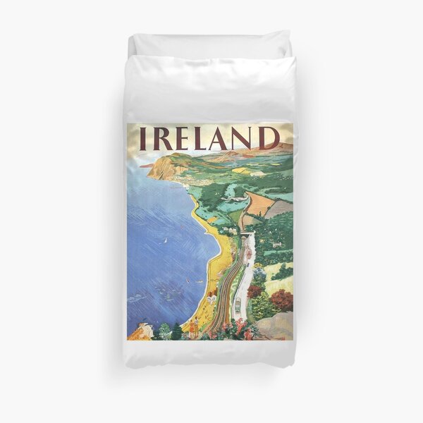 Ireland, coast, vintage travel poster Duvet Cover