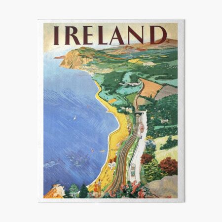 Ireland, coast, vintage travel poster Art Board Print