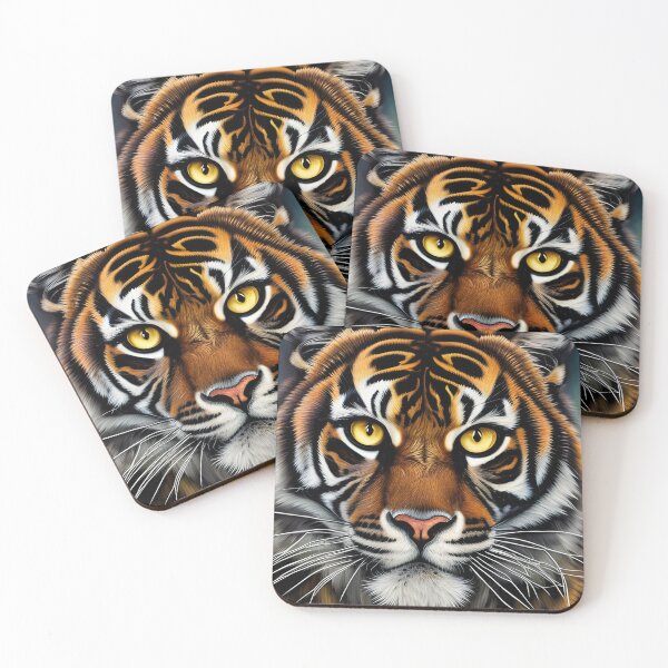 Artikelvorschau, Tigerportrait, pastos, Ai Generated Art entworfen und verkauft von ACC .