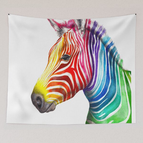 Item preview, Rainbow zebra drawing designed and sold by Adam Wróbel.