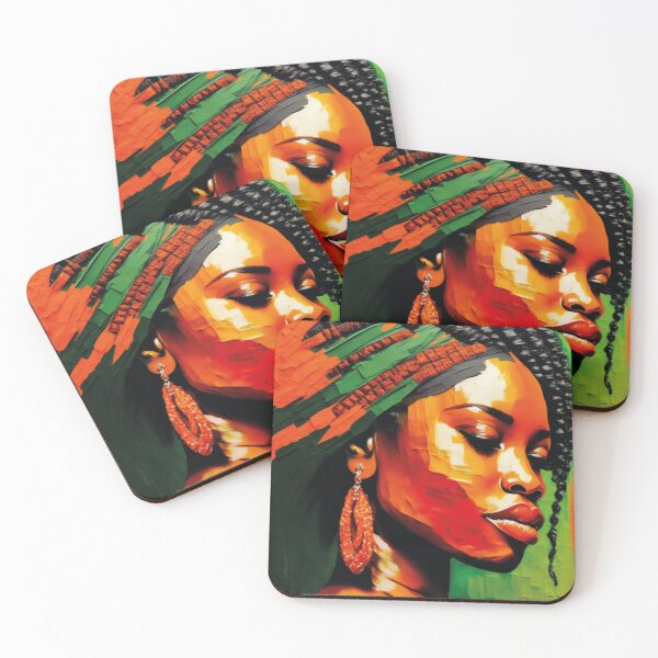 Item preview, Mulher afrodescendente colorida com brinco laranja designed and sold by GirlaineSQ.