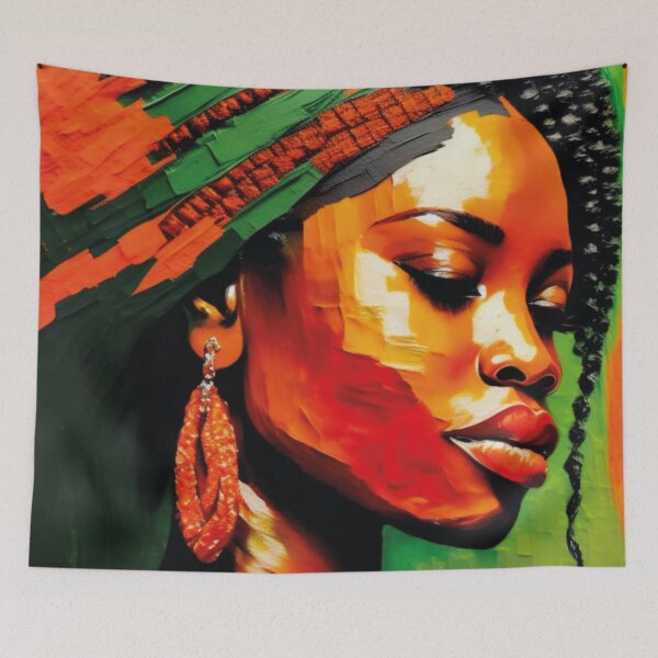 Item preview, Mulher afrodescendente colorida com brinco laranja designed and sold by GirlaineSQ.