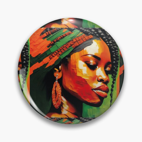 Item preview, Mulher afrodescendente colorida com brinco laranja designed and sold by GirlaineSQ.