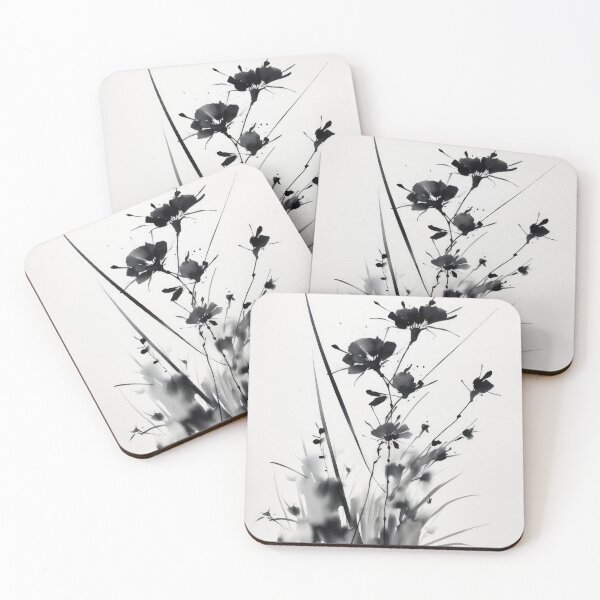 Item preview, Minimalist Japanese ink art in black & white. Sumi-e style designed and sold by justinasv775.