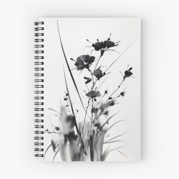 Item preview, Minimalist Japanese ink art in black & white. Sumi-e style designed and sold by justinasv775.