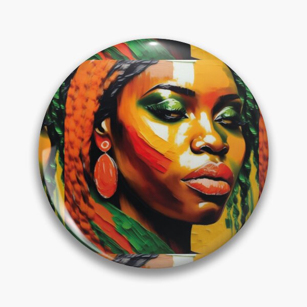 Item preview, Mulher afrodescendente colorida com brinco laranja designed and sold by GirlaineSQ.
