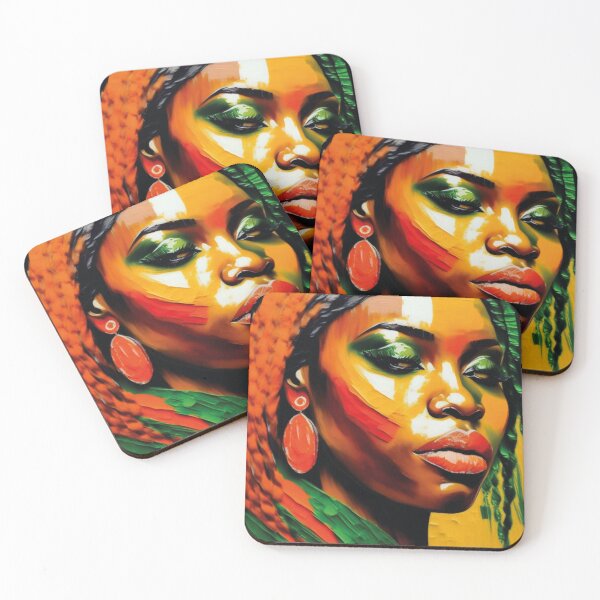 Item preview, Mulher afrodescendente colorida com brinco laranja designed and sold by GirlaineSQ.