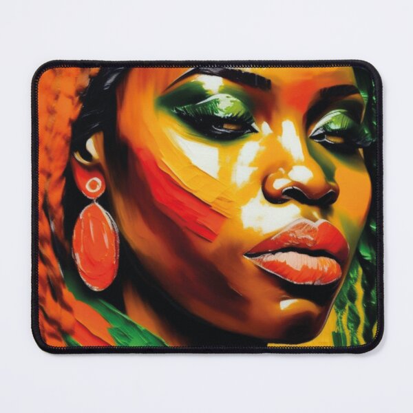 Item preview, Mulher afrodescendente colorida com brinco laranja designed and sold by GirlaineSQ.