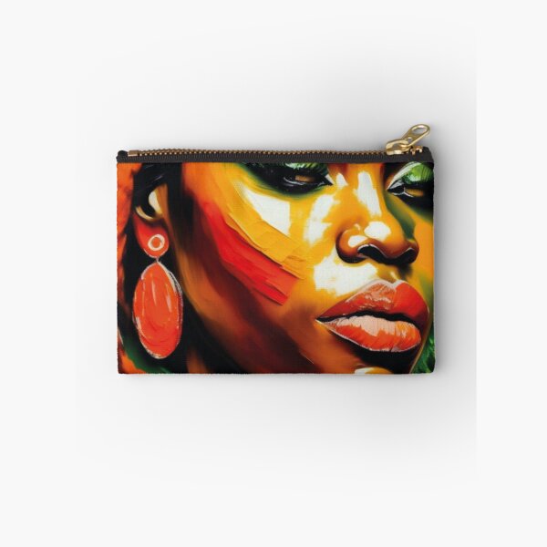 Item preview, Mulher afrodescendente colorida com brinco laranja designed and sold by GirlaineSQ.