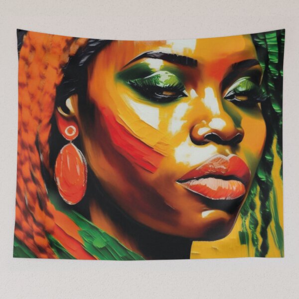 Item preview, Mulher afrodescendente colorida com brinco laranja designed and sold by GirlaineSQ.