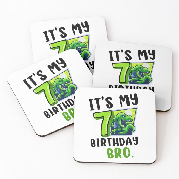 Item preview, It's My 7th Birthday Bro, Dinosaur Funny Birthday Joke Design designed and sold by Sarocha Kaewsanod.
