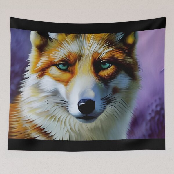 Item preview, White and Orange Fox portrait, impasto, Ai Generated Art  designed and sold by ACC .