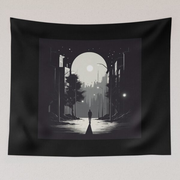 Item preview, Midnight Stroll: Cityscape Urban Art Minimalism Street Photography Quiet Serene  designed and sold by DigiNook.