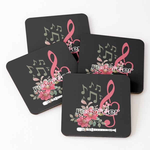 Item preview, recorder - flowers with clef designed and sold by piesdesignart.