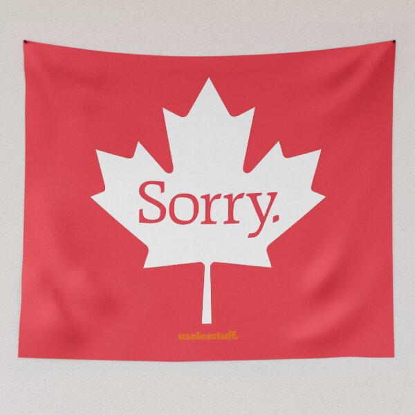 Item preview, 16219-05-CNW – Sorry Maple Leaf – English (White) designed and sold by Uselesstuff.