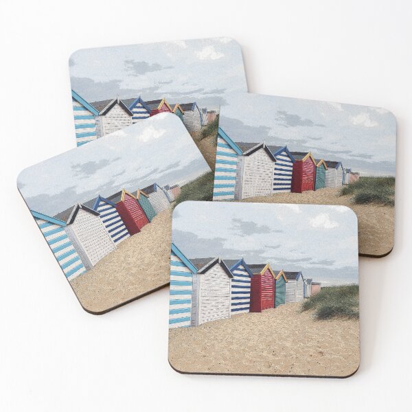 Item preview,  Colourful beach huts on the sand designed and sold by Nick Pautrat.