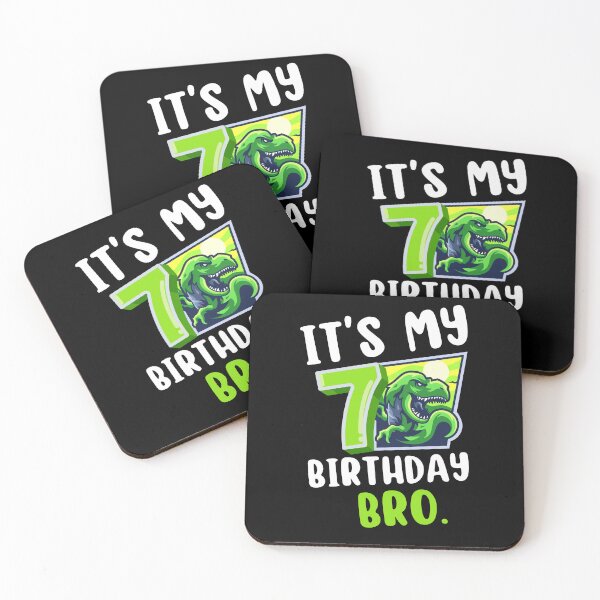 Item preview, It's My 7th Birthday Bro, Dinosaur Funny Birthday Joke Design designed and sold by Sarocha Kaewsanod.