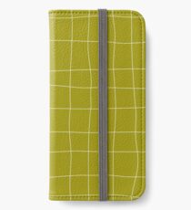 Yellow and white check, square, plaid pattern iPhone Wallet/Case/Skin