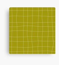 Yellow and white check, square, plaid pattern Canvas Print