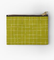 Yellow and white check, square, plaid pattern Studio Pouch