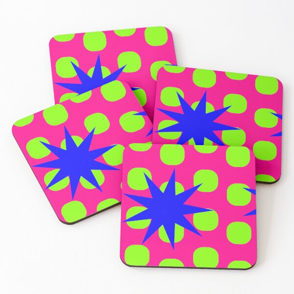 Item preview, Two Blue Stars on Pink designed and sold by GEOMETRIC ART   .