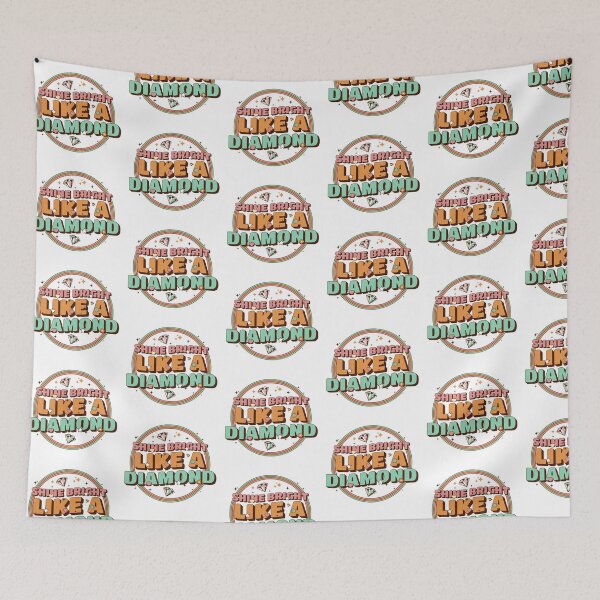 Aperçu de l'œuvre Shine Bright Like a Diamond Inspirational Retro 60's Distressed Design créée et vendue par Luckydog23.