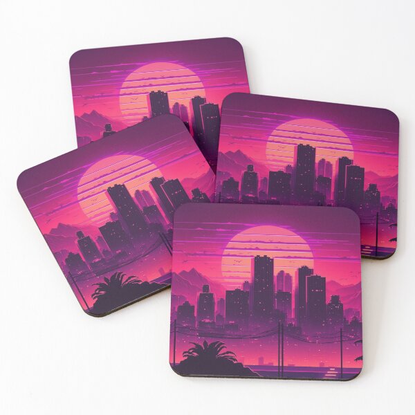 Item preview, 80s Synthwave Sun Retro City designed and sold by Nightarcade.