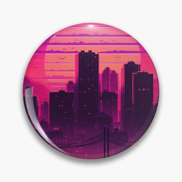 Item preview, 80s Synthwave Sun Retro City designed and sold by Nightarcade.
