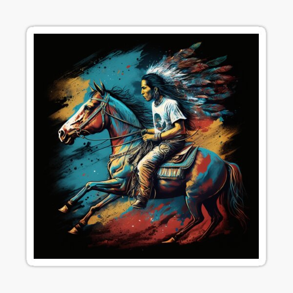 Item preview, American Native Chief Riding A Horse designed and sold by nativeculture.