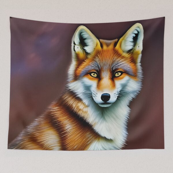Item preview, White and Orange Fox portrait, impasto, Ai Generated Art  designed and sold by ACC .