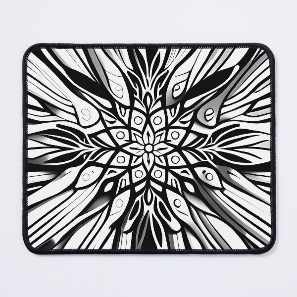Item preview, leaf pattern, floral art. 2 in black and white. designed and sold by altohero.