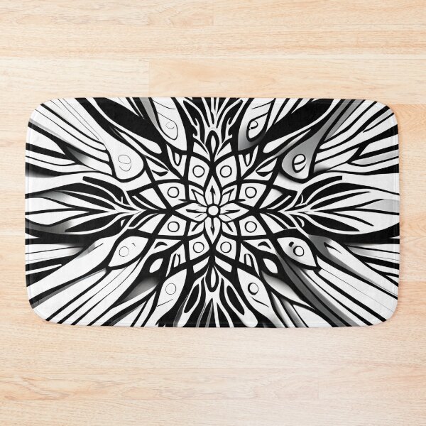 Item preview, leaf pattern, floral art. 2 in black and white. designed and sold by altohero.