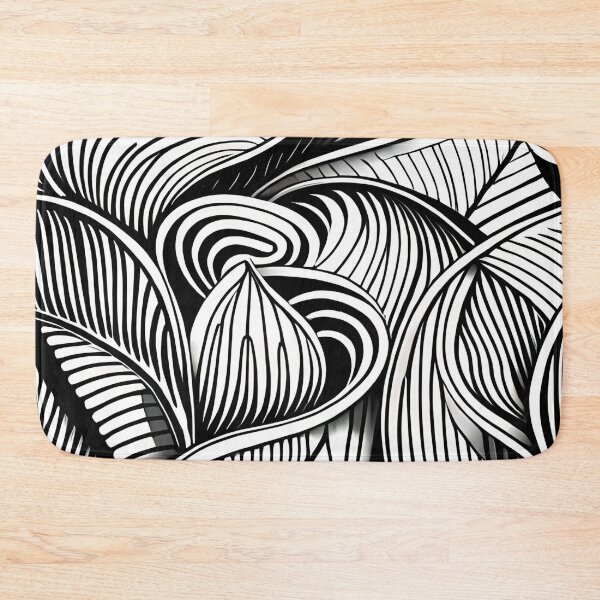 Item preview, Leaf pattern. flower art. 3 in black and white, designed and sold by altohero.