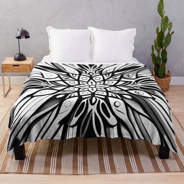 Item preview, leaf pattern, floral art. 2 in black and white. designed and sold by altohero.