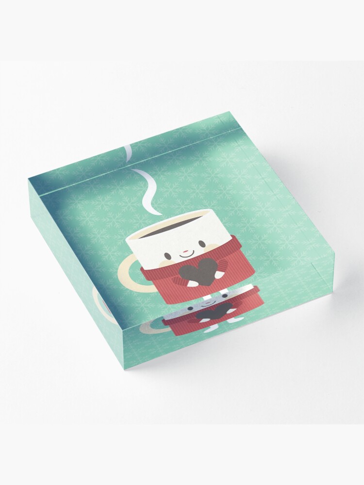 Thumbnail 3 of 5, Acrylic Block, Cute hot cocoa mug designed and sold by petitspixels.
