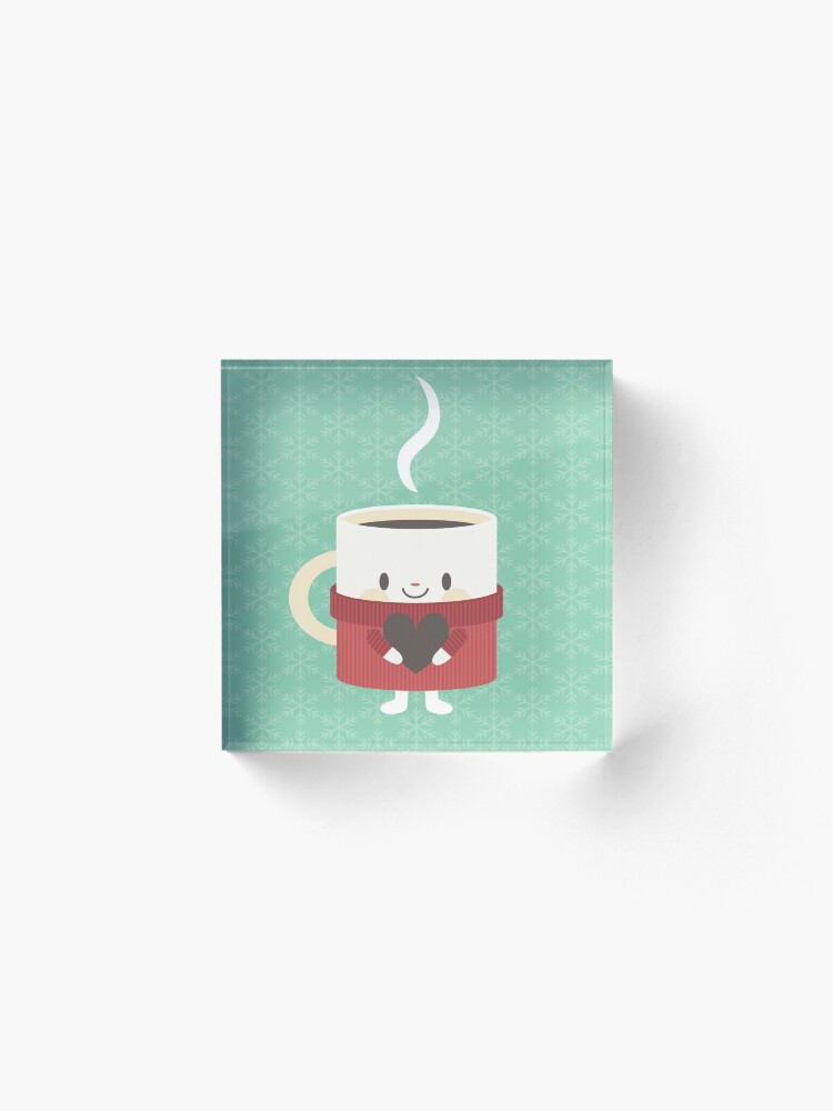 Thumbnail 2 of 5, Acrylic Block, Cute hot cocoa mug designed and sold by petitspixels.
