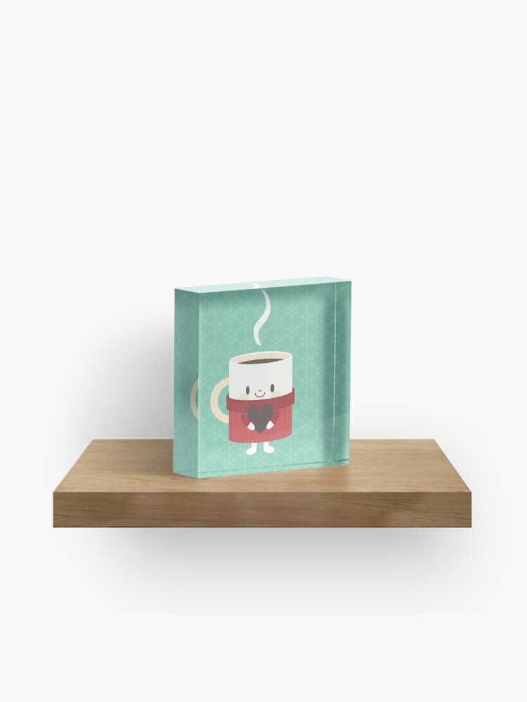 Thumbnail 1 of 5, Acrylic Block, Cute hot cocoa mug designed and sold by petitspixels.