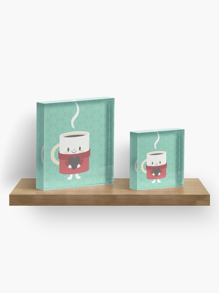 Thumbnail 4 of 5, Acrylic Block, Cute hot cocoa mug designed and sold by petitspixels.